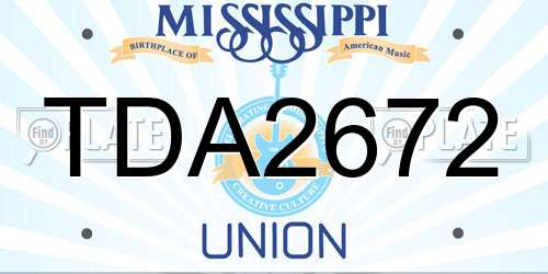 TDA2672 Mississippi License Plate
