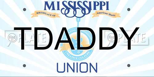 TDADDY Mississippi License Plate