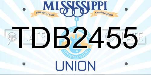 TDB2455 Mississippi License Plate