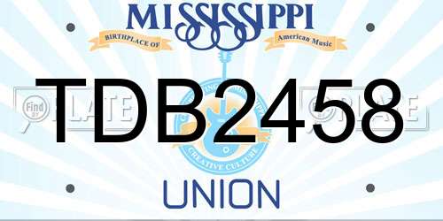 TDB2458 Mississippi License Plate