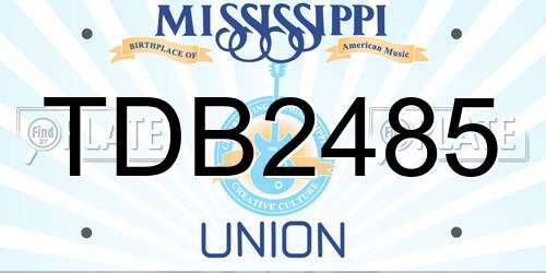 TDB2485 Mississippi License Plate