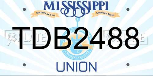 TDB2488 Mississippi License Plate