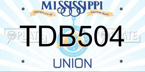 TDB504 Mississippi License Plate
