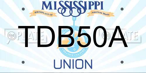 TDB50A Mississippi License Plate