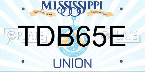 TDB65E Mississippi License Plate
