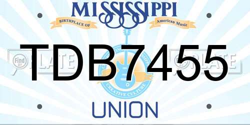 TDB7455 Mississippi License Plate