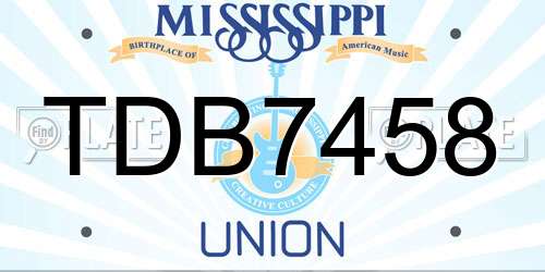 TDB7458 Mississippi License Plate