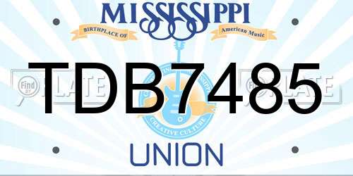 TDB7485 Mississippi License Plate