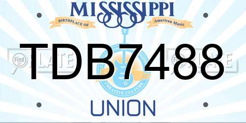 TDB7488 Mississippi License Plate