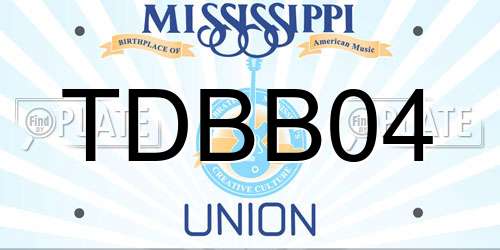 TDBB04 Mississippi License Plate