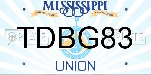 TDBG83 Mississippi License Plate