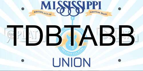 TDBTABB Mississippi License Plate