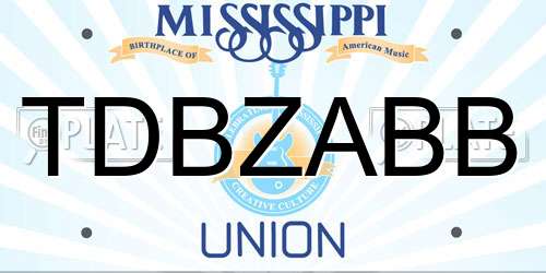 TDBZABB Mississippi License Plate