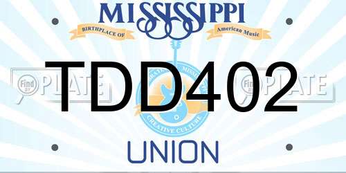 TDD402 Mississippi License Plate