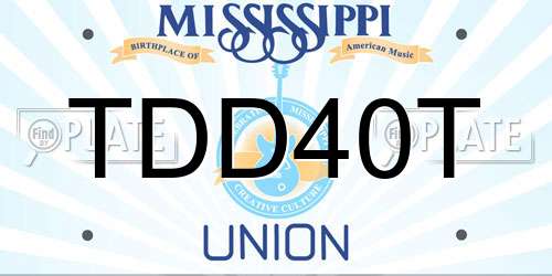 TDD40T Mississippi License Plate