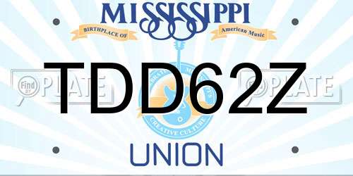 TDD62Z Mississippi License Plate