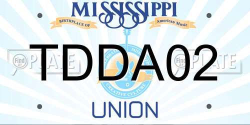 TDDA02 Mississippi License Plate
