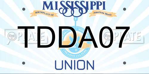 TDDA07 Mississippi License Plate