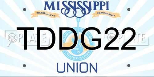 TDDG22 Mississippi License Plate