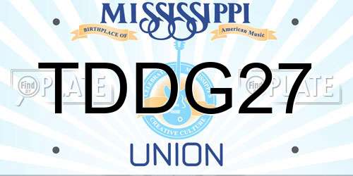 TDDG27 Mississippi License Plate