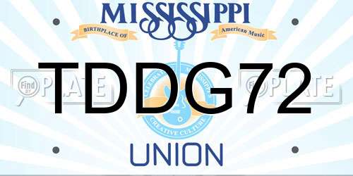 TDDG72 Mississippi License Plate