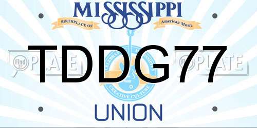 TDDG77 Mississippi License Plate