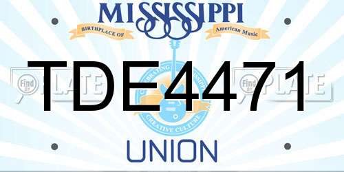 TDE4471 Mississippi License Plate