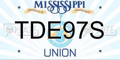 TDE97S Mississippi License Plate