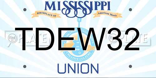 TDEW32 Mississippi License Plate