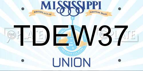 TDEW37 Mississippi License Plate