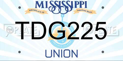 TDG225 Mississippi License Plate