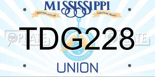 TDG228 Mississippi License Plate