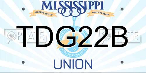 TDG22B Mississippi License Plate