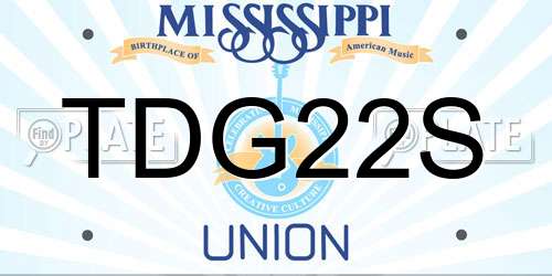 TDG22S Mississippi License Plate