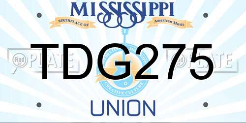TDG275 Mississippi License Plate
