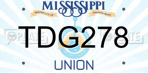 TDG278 Mississippi License Plate