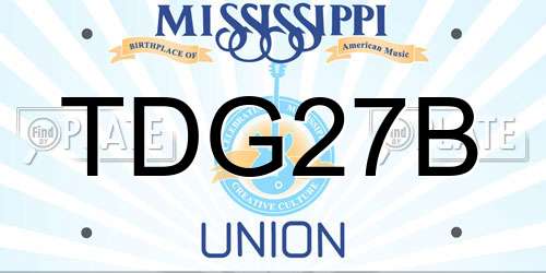 TDG27B Mississippi License Plate