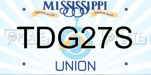TDG27S Mississippi License Plate