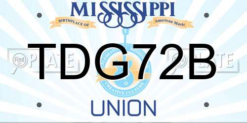 TDG72B Mississippi License Plate