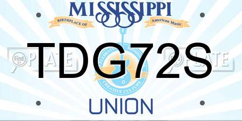 TDG72S Mississippi License Plate