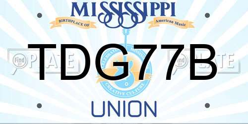 TDG77B Mississippi License Plate