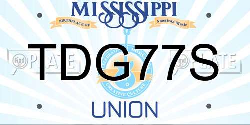TDG77S Mississippi License Plate