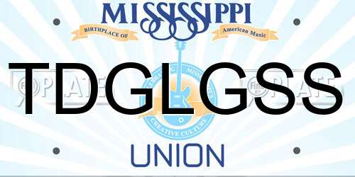 TDGLGSS Mississippi License Plate