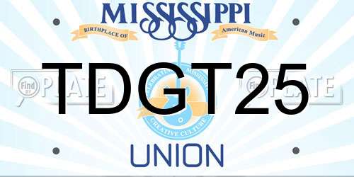 TDGT25 Mississippi License Plate