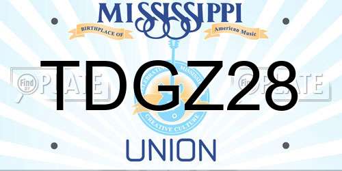 TDGZ28 Mississippi License Plate