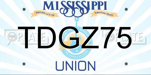 TDGZ75 Mississippi License Plate