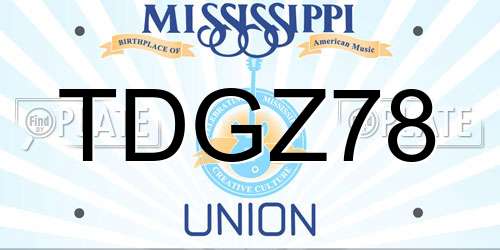 TDGZ78 Mississippi License Plate