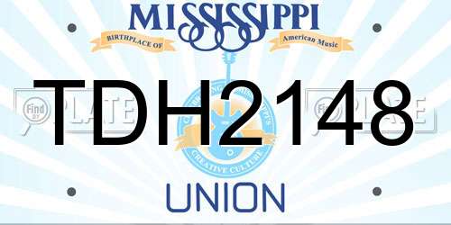 TDH2148 Mississippi License Plate