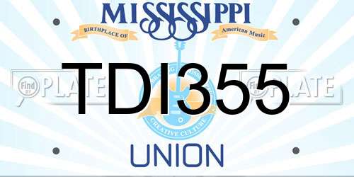 TDI355 Mississippi License Plate