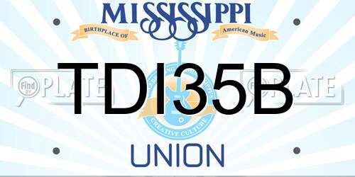 TDI35B Mississippi License Plate